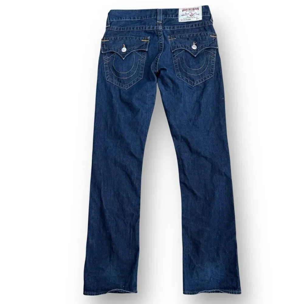 True Religion Straight Flap Red Orange Men’s Jeans 30 x 33